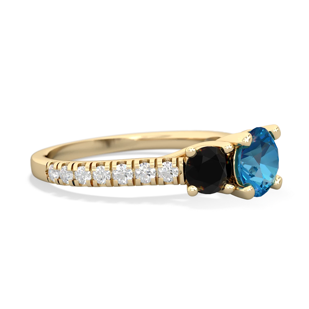 London Topaz Pave Trellis 14K Yellow Gold ring R5500