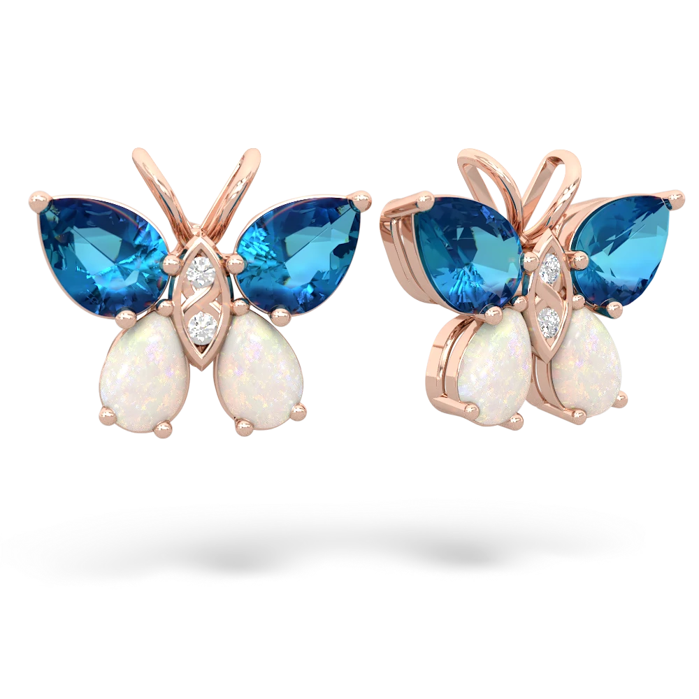 London Topaz Butterfly 14K Rose Gold earrings E2215