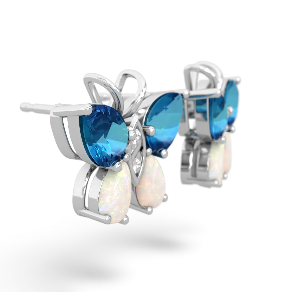 London Topaz Butterfly 14K White Gold earrings E2215