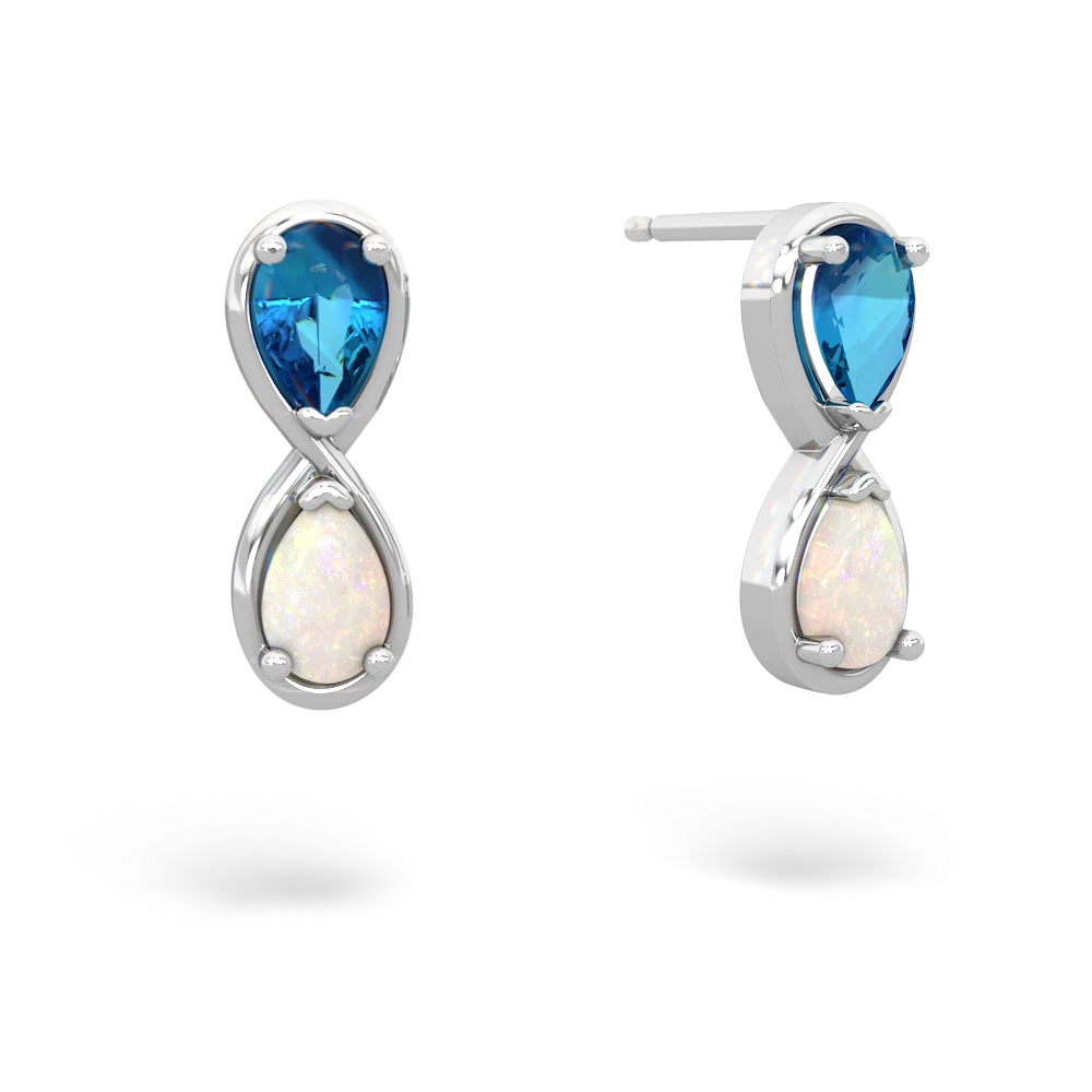 London Topaz Infinity 14K White Gold earrings E5050