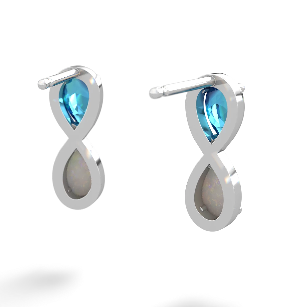 London Topaz Infinity 14K White Gold earrings E5050