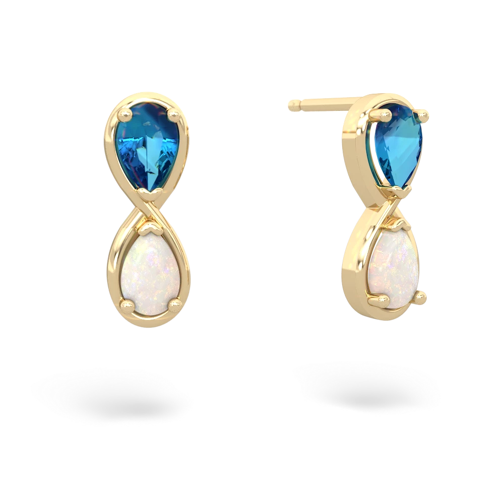 London Topaz Infinity 14K Yellow Gold earrings E5050