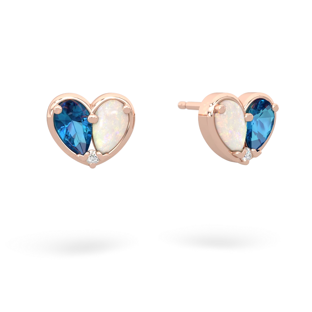 London Topaz 'Our Heart' 14K Rose Gold earrings E5072