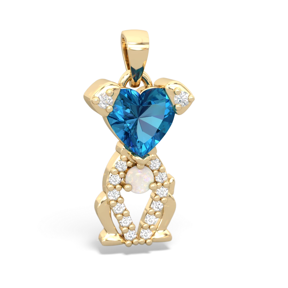 London Topaz Puppy Love 14K Yellow Gold pendant P5800