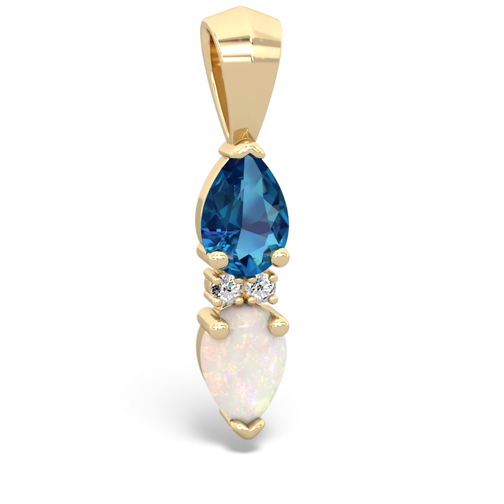 London Topaz Bowtie Drop 14K Yellow Gold pendant P0865