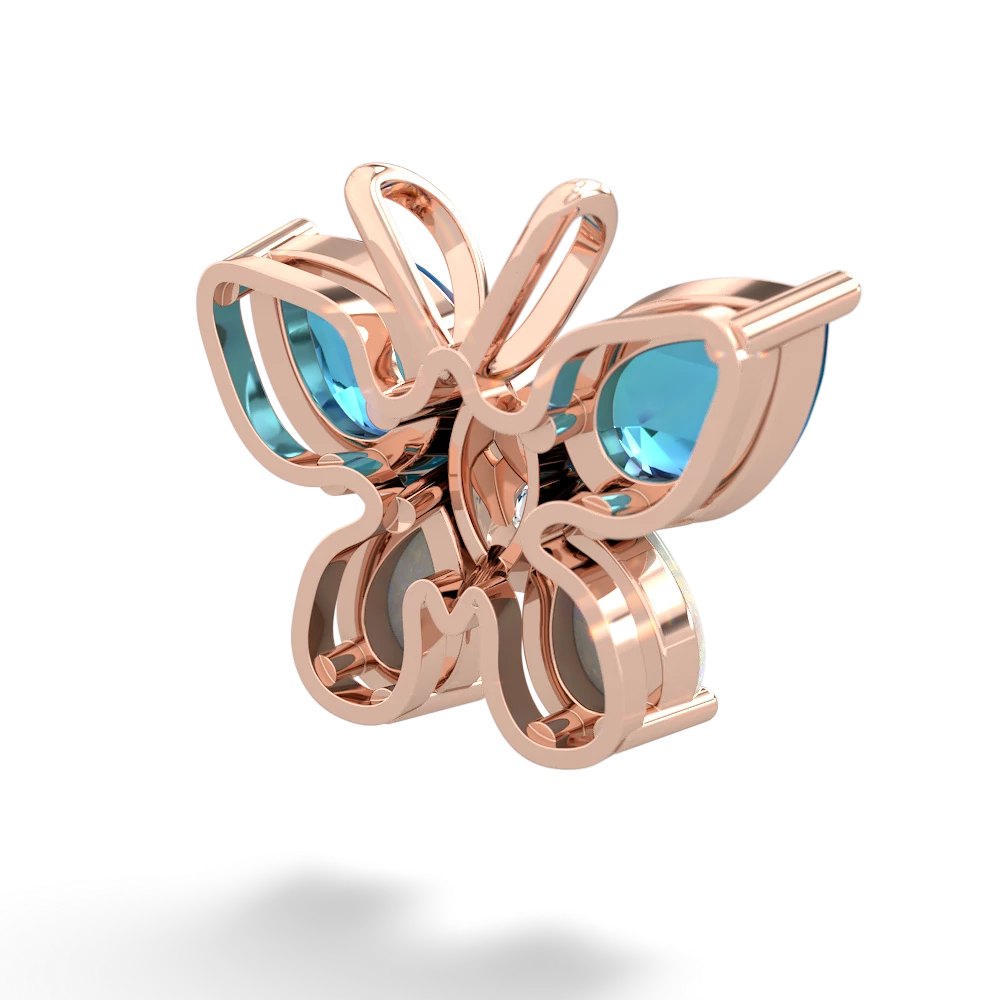 London Topaz Butterfly 14K Rose Gold pendant P2215