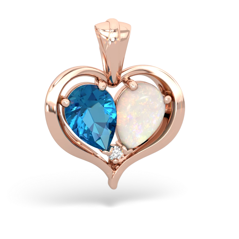 London Topaz Two Become One 14K Rose Gold pendant P5330