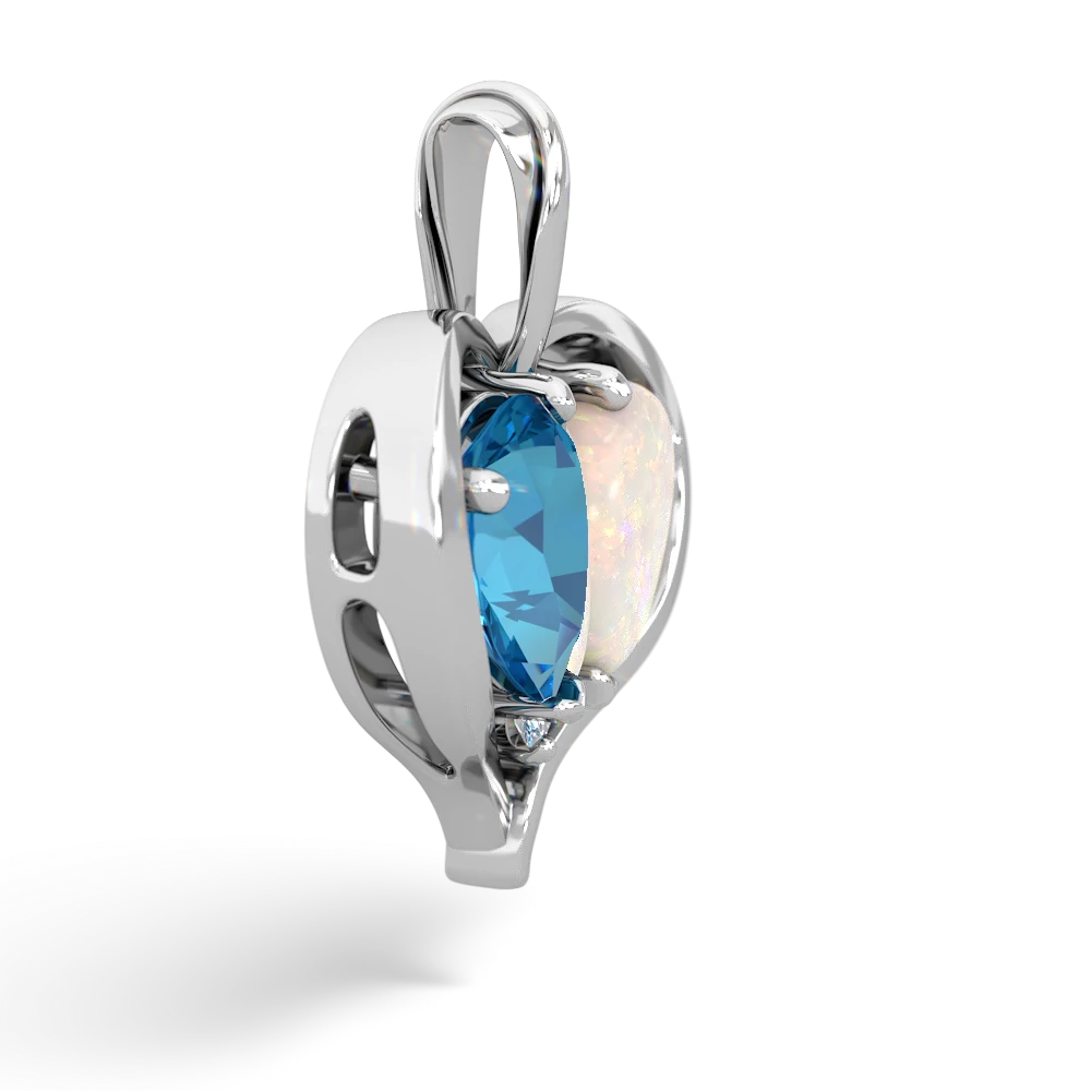 London Topaz Two Become One 14K White Gold pendant P5330