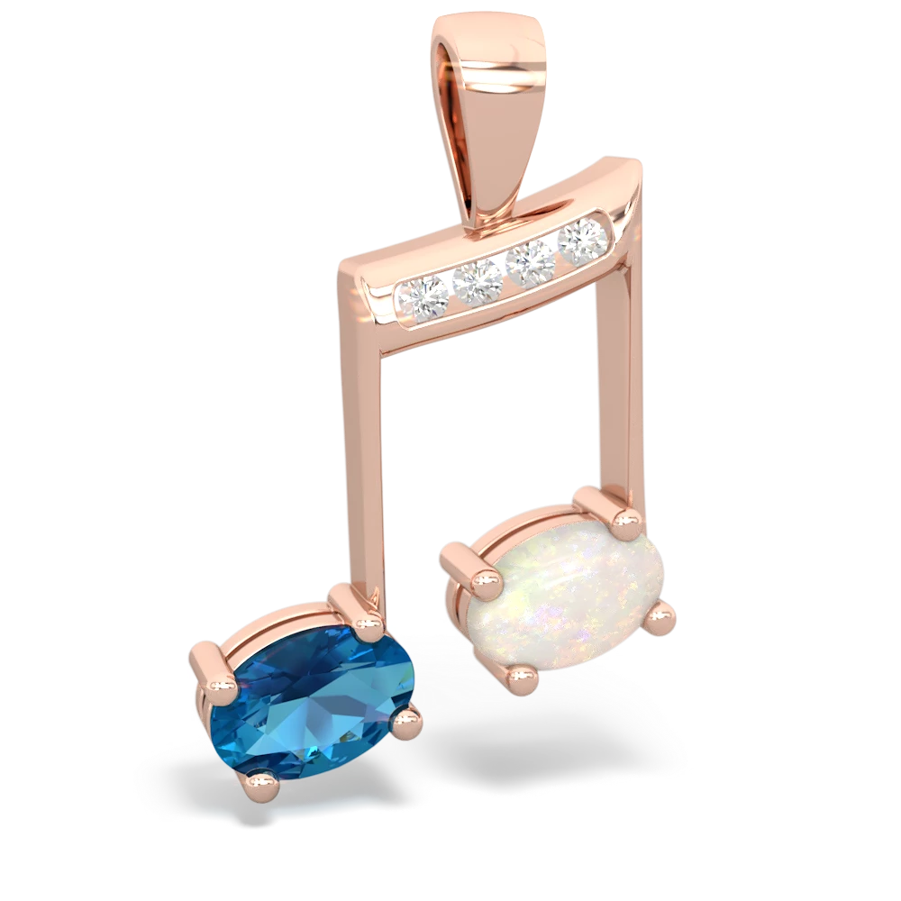 London Topaz Color Of Music 14K Rose Gold pendant P3334