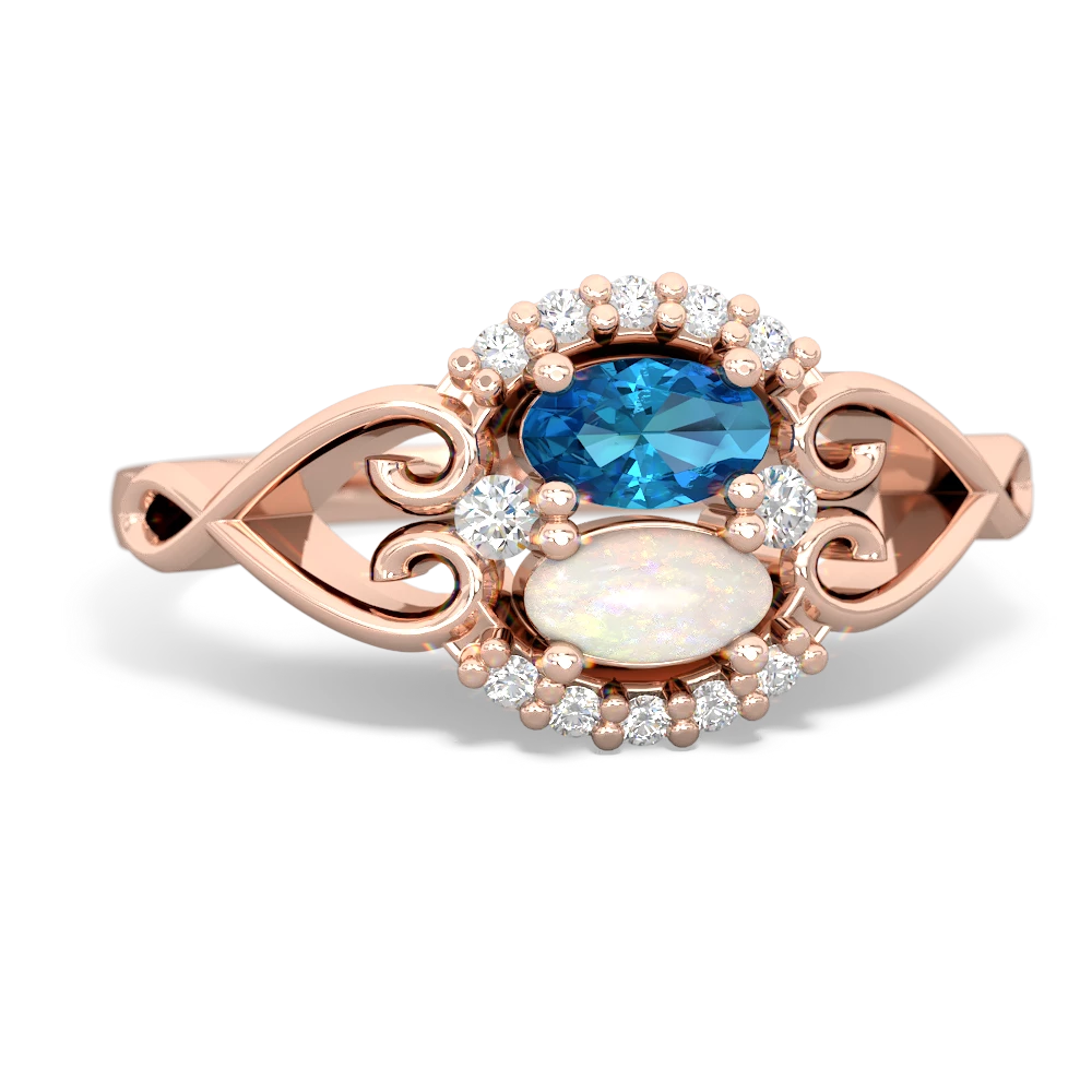 London Topaz Love Nest 14K Rose Gold ring R5860