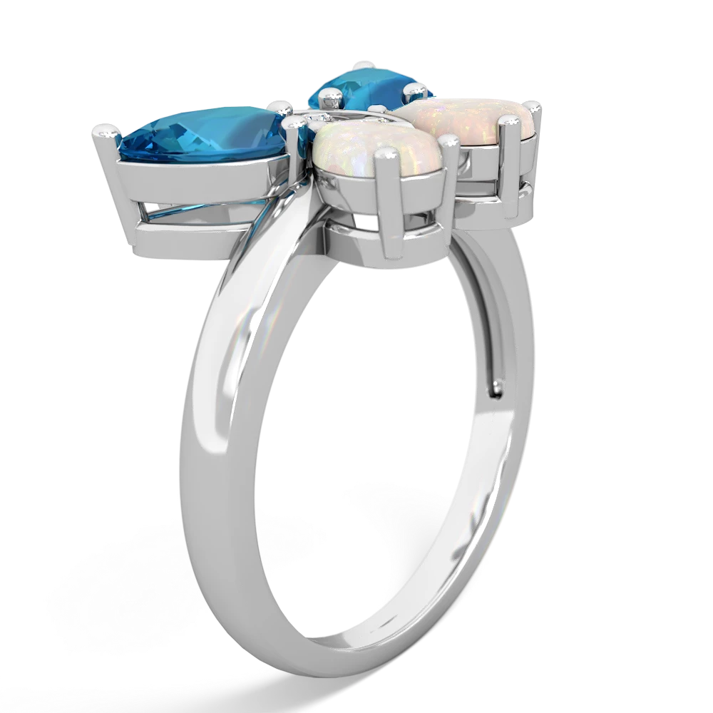 London Topaz Butterfly 14K White Gold ring R2215