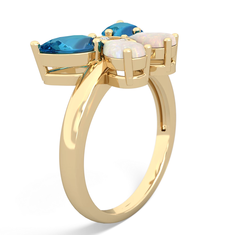 London Topaz Butterfly 14K Yellow Gold ring R2215