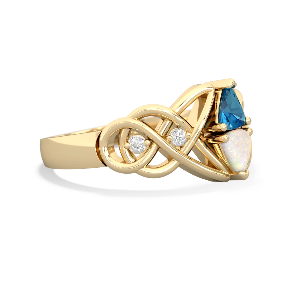 London Topaz Keepsake Celtic Knot 14K Yellow Gold ring R5300