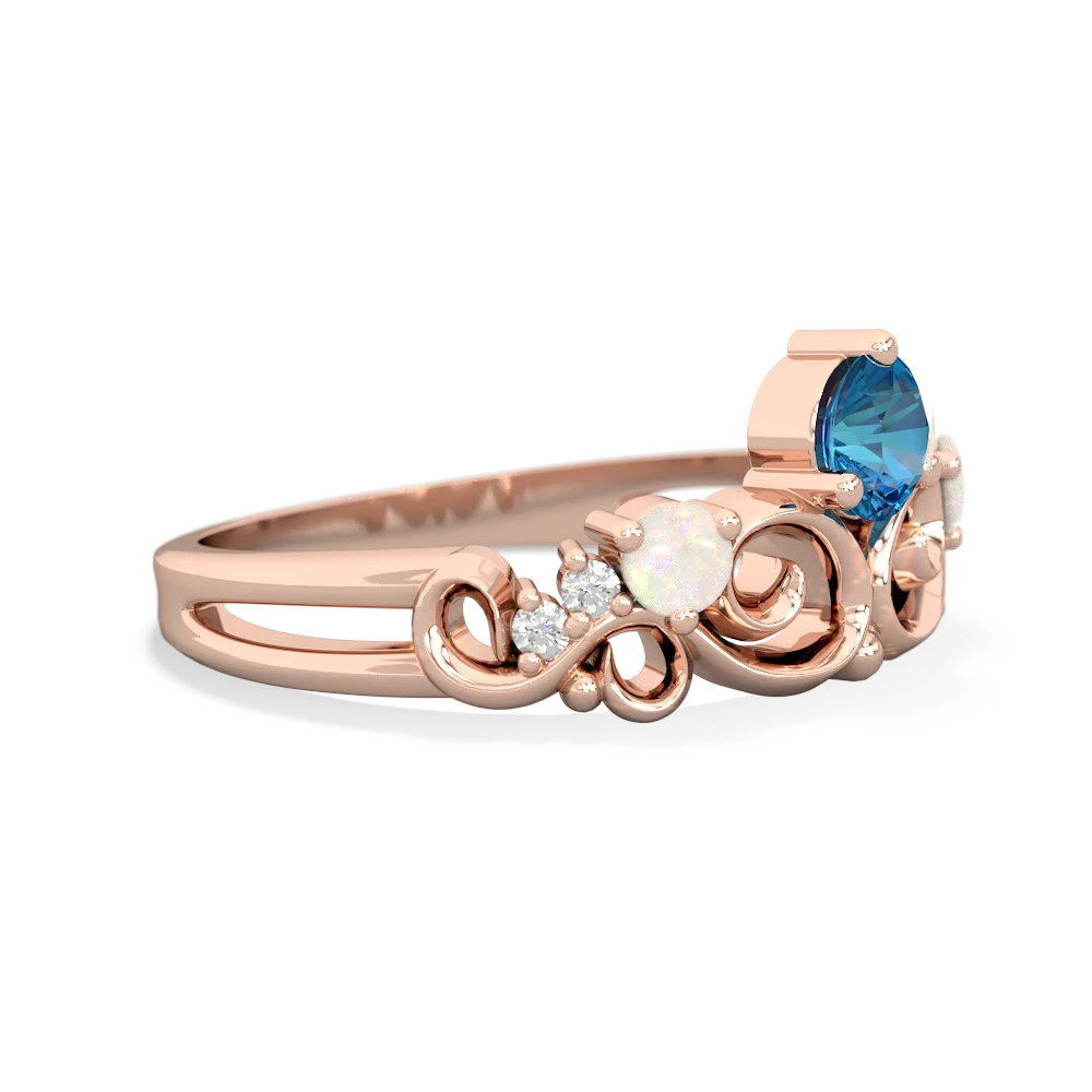 London Topaz Crown Keepsake 14K Rose Gold ring R5740