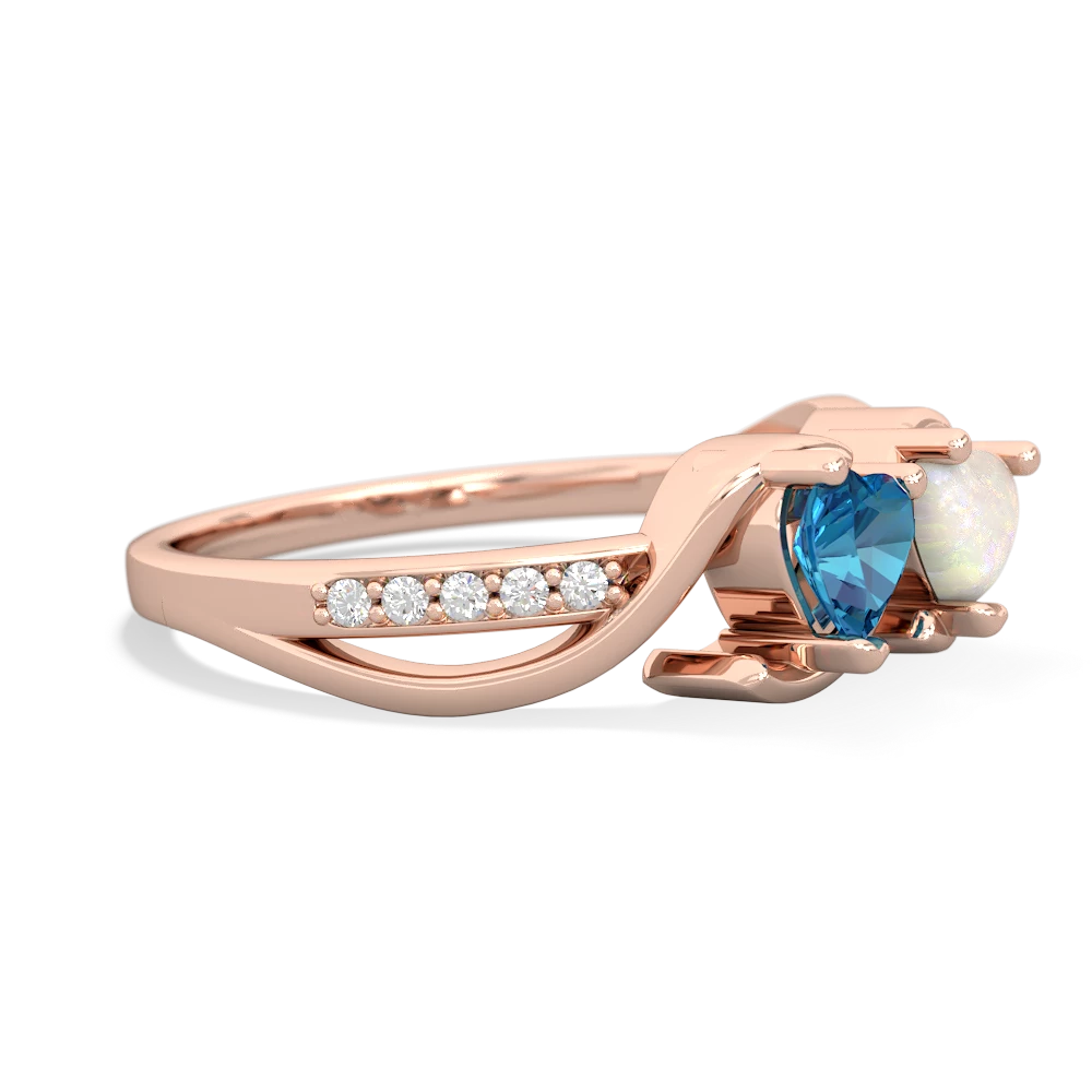 London Topaz Side By Side 14K Rose Gold ring R3090