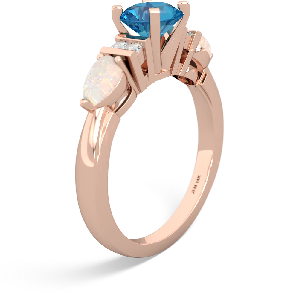 London Topaz 6Mm Round Eternal Embrace Engagement 14K Rose Gold ring R2005