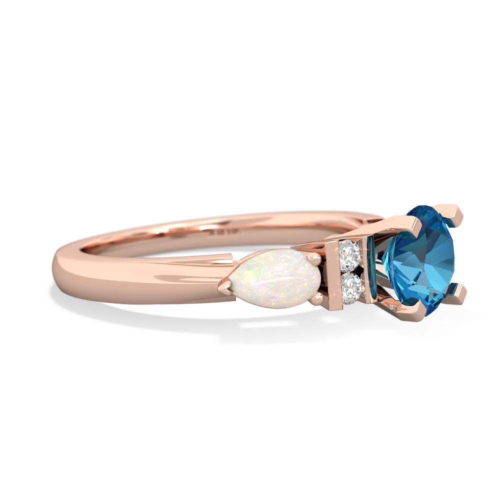 London Topaz 6Mm Round Eternal Embrace Engagement 14K Rose Gold ring R2005