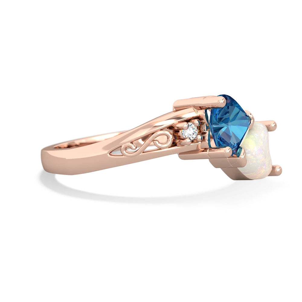 London Topaz Snuggling Hearts 14K Rose Gold ring R2178