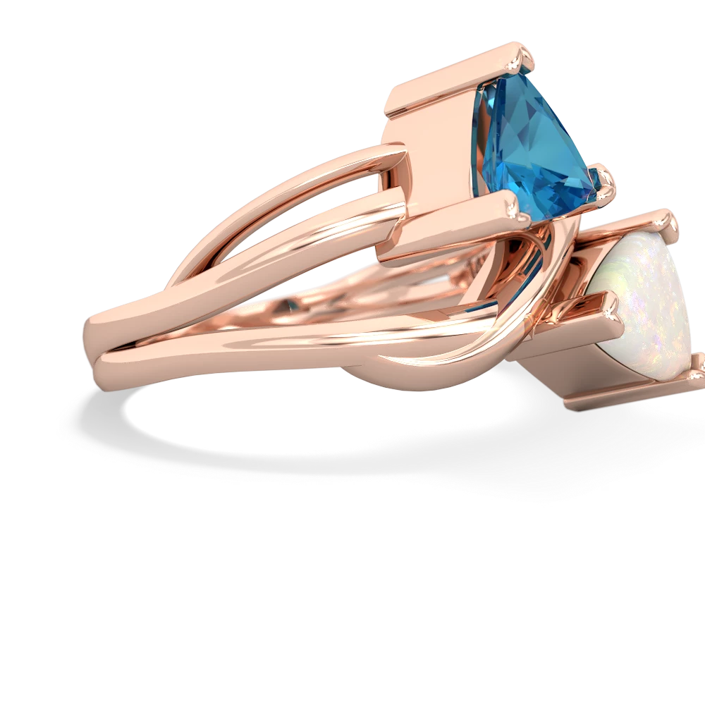 London Topaz Split Band Swirl 14K Rose Gold ring R2341