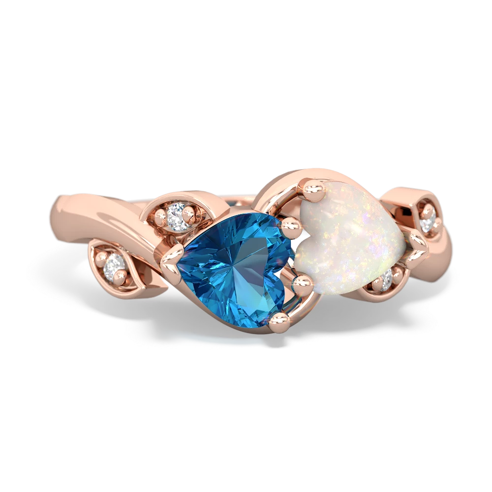 London Topaz Floral Elegance 14K Rose Gold ring R5790