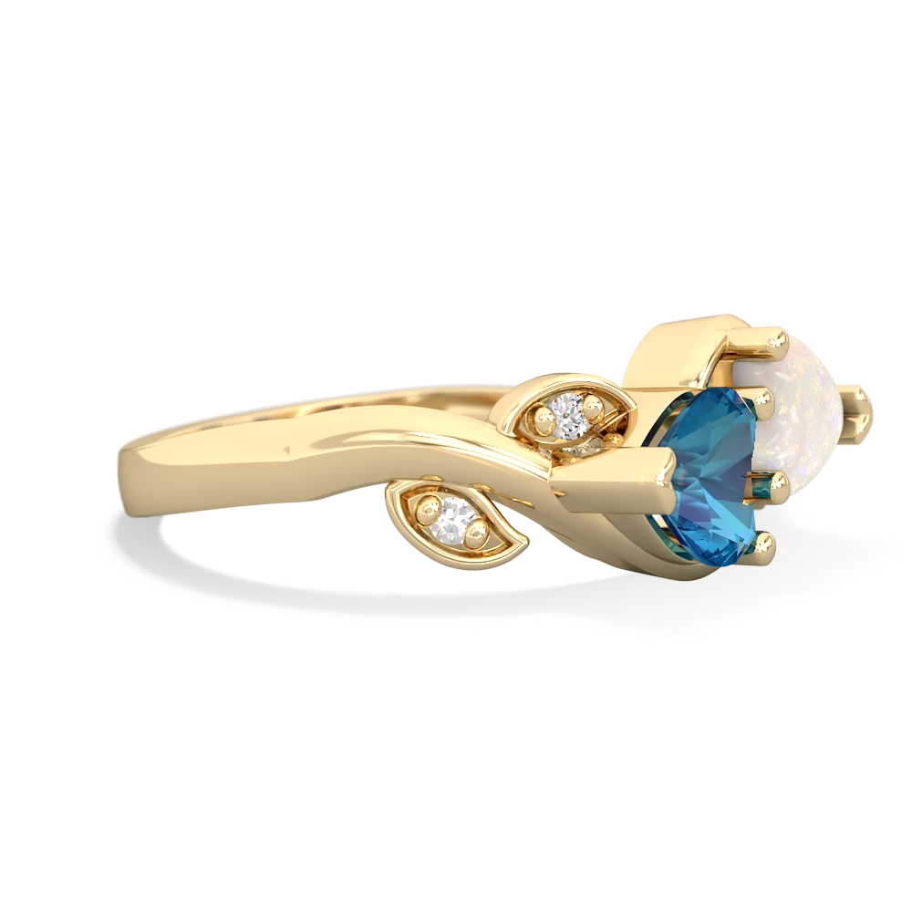 London Topaz Floral Elegance 14K Yellow Gold ring R5790