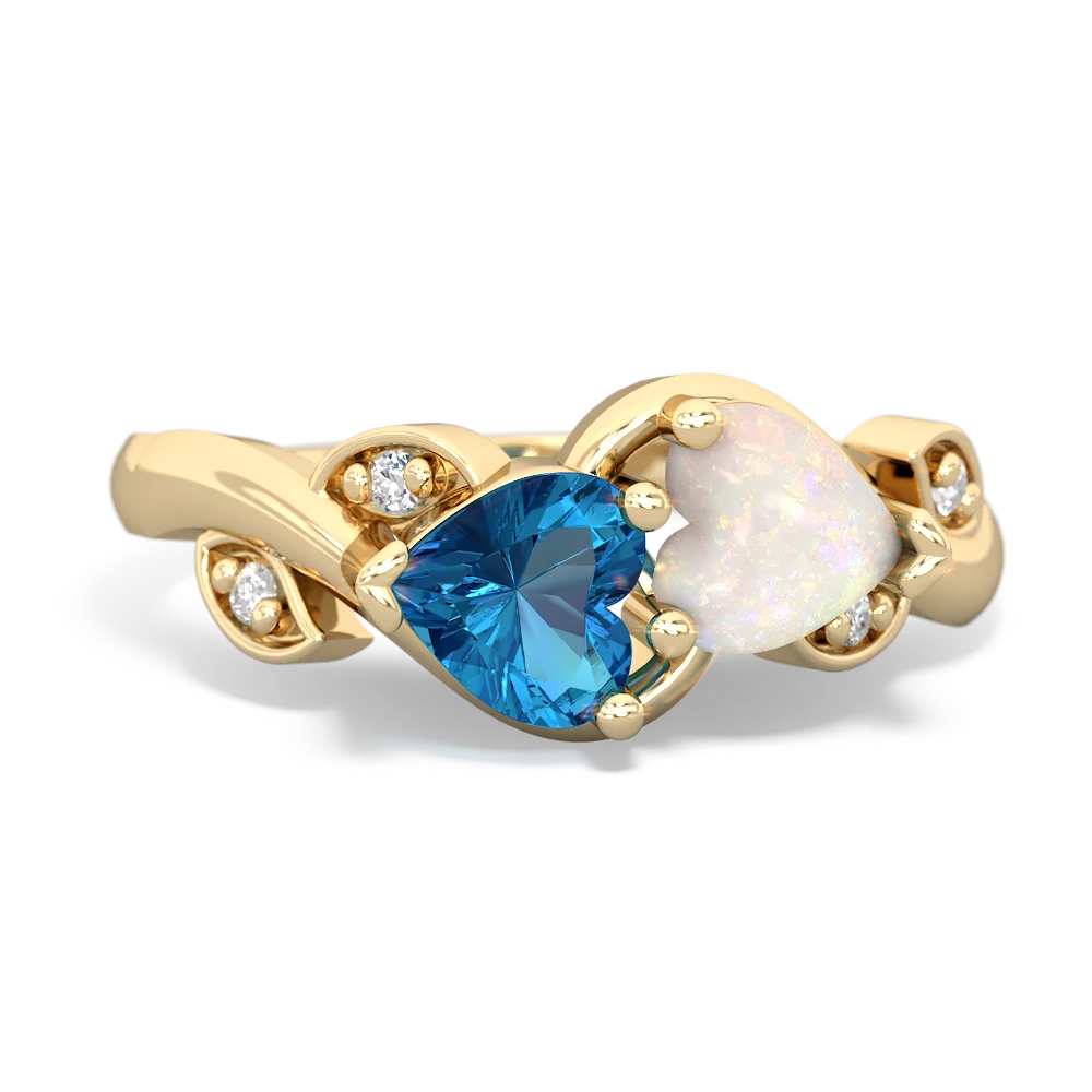 London Topaz Floral Elegance 14K Yellow Gold ring R5790