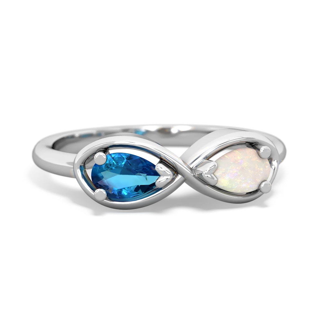 London Topaz Infinity 14K White Gold ring R5050