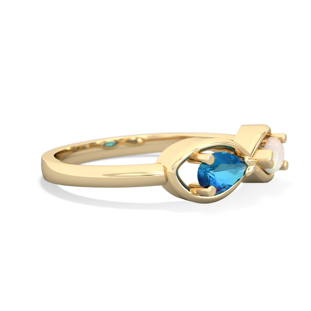 London Topaz Infinity 14K Yellow Gold ring R5050