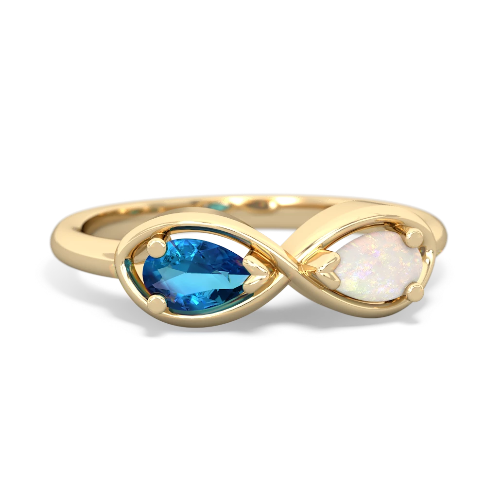 London Topaz Infinity 14K Yellow Gold ring R5050