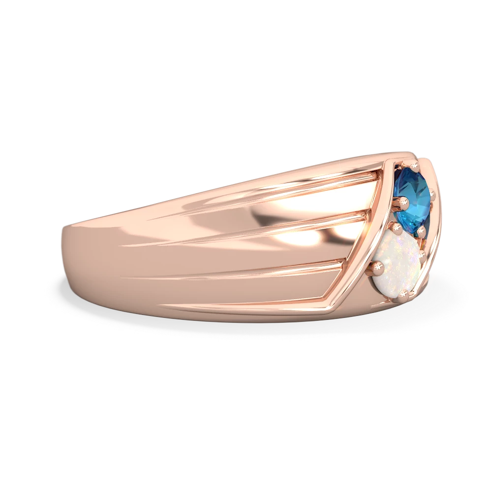 London Topaz Men's Streamline 14K Rose Gold ring R0460