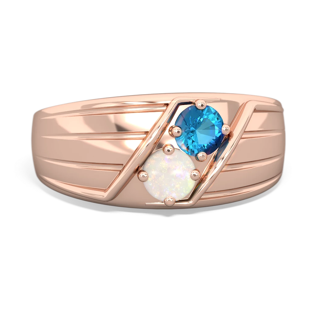 London Topaz Men's Streamline 14K Rose Gold ring R0460