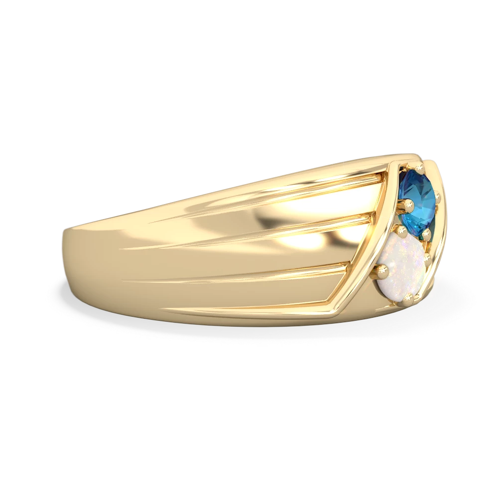 London Topaz Men's Streamline 14K Yellow Gold ring R0460