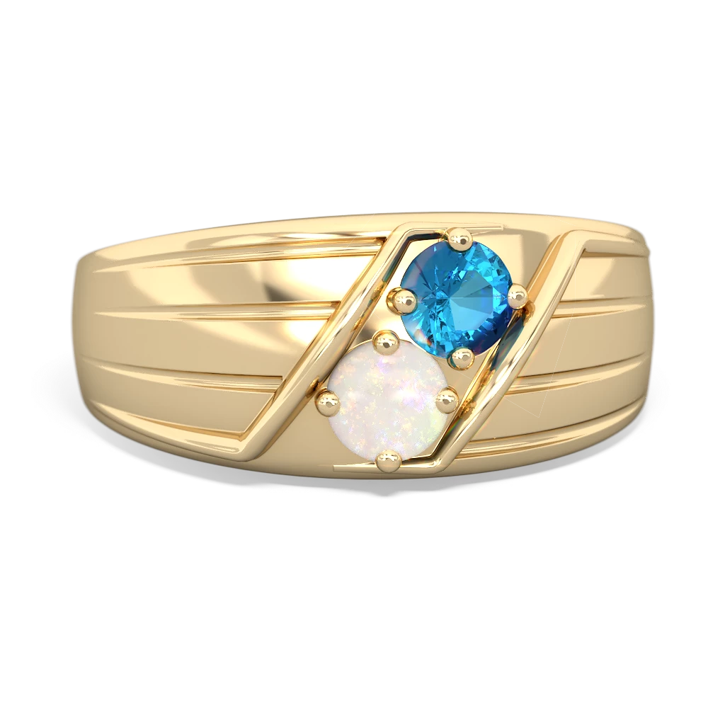 London Topaz Men's Streamline 14K Yellow Gold ring R0460