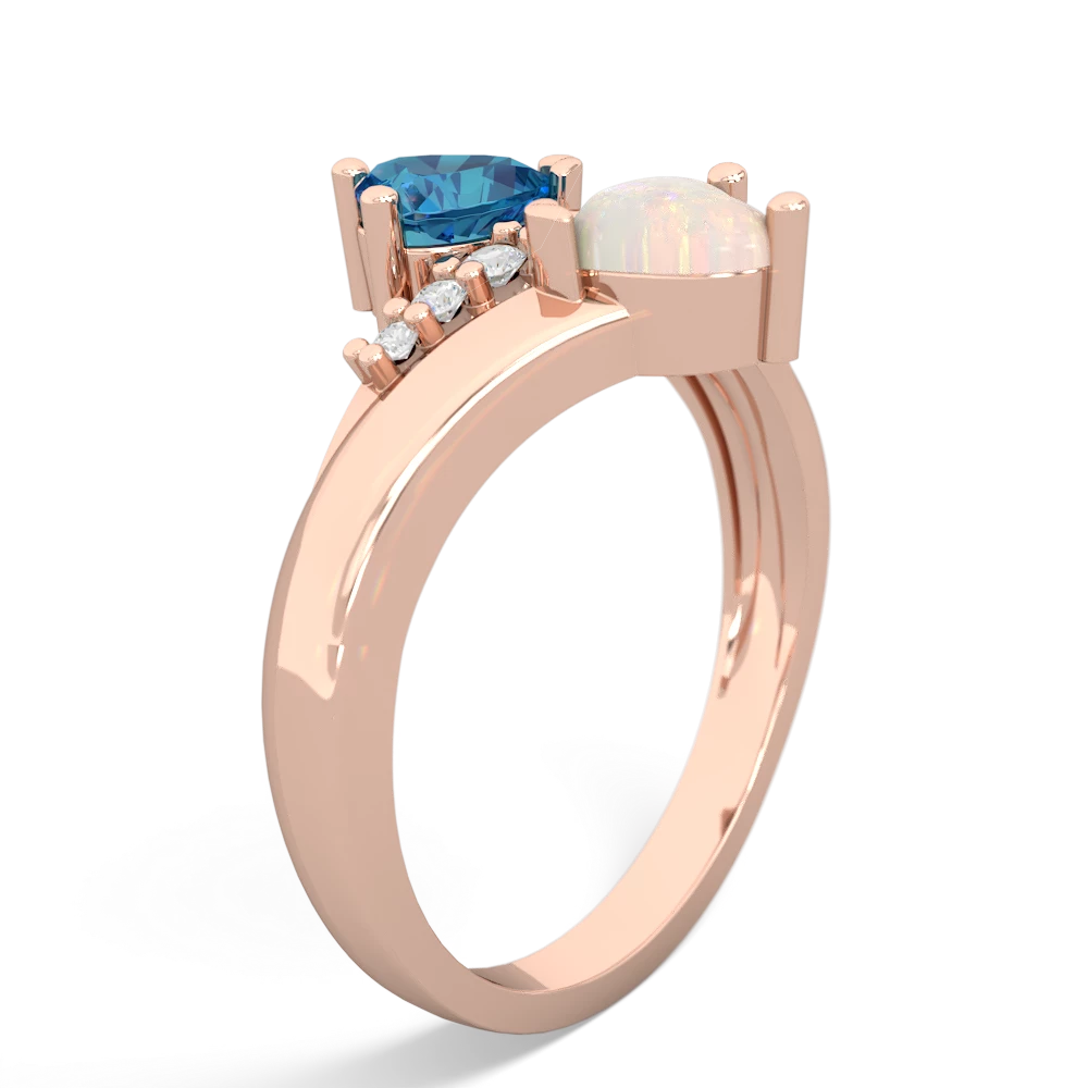 London Topaz Heart To Heart 14K Rose Gold ring R2064