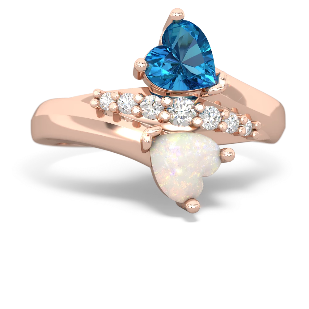 London Topaz Heart To Heart 14K Rose Gold ring R2064