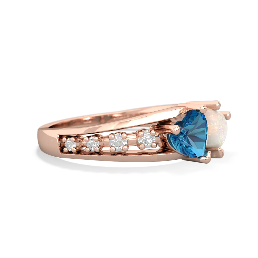 London Topaz Heart To Heart 14K Rose Gold ring R3342