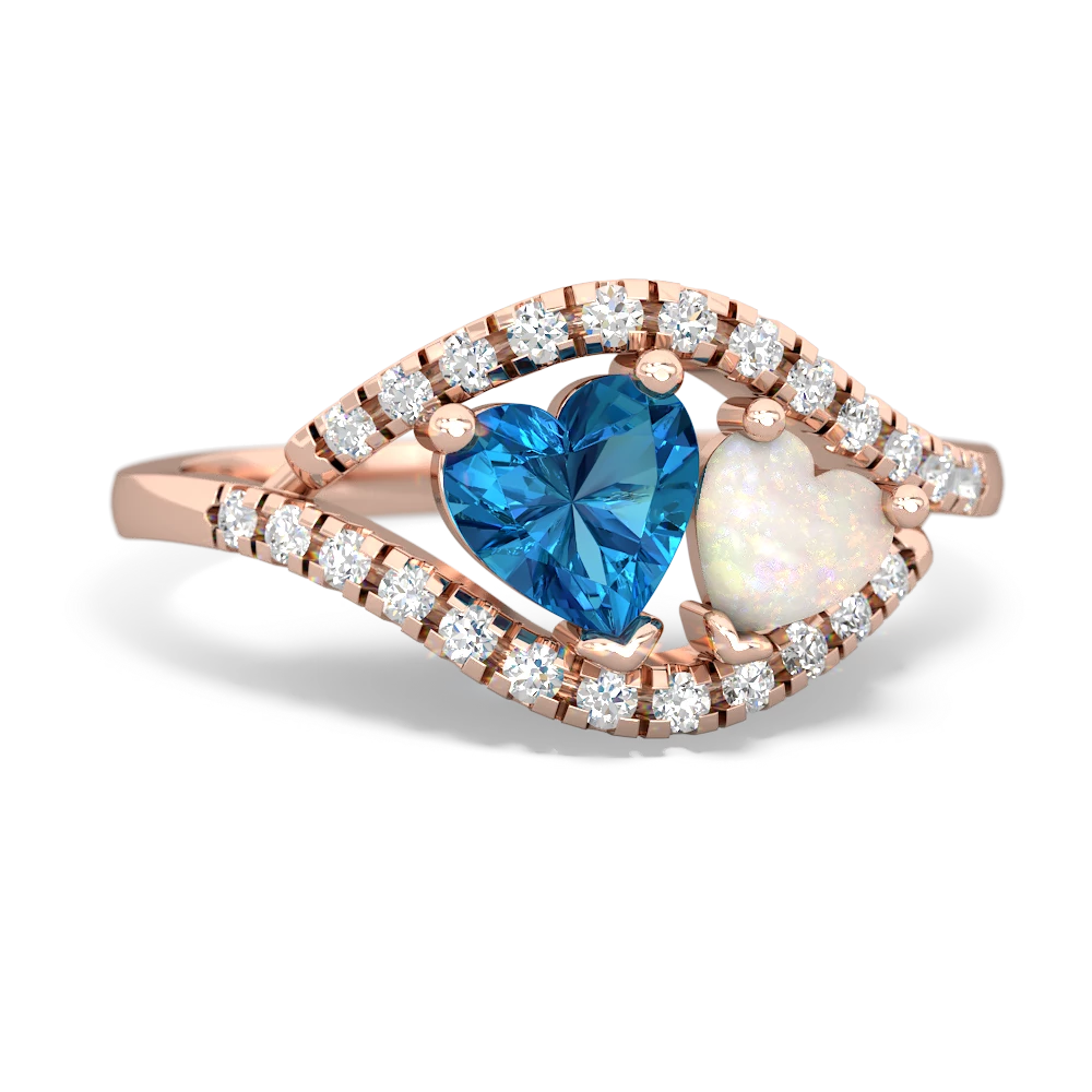 London Topaz Mother And Child 14K Rose Gold ring R3010