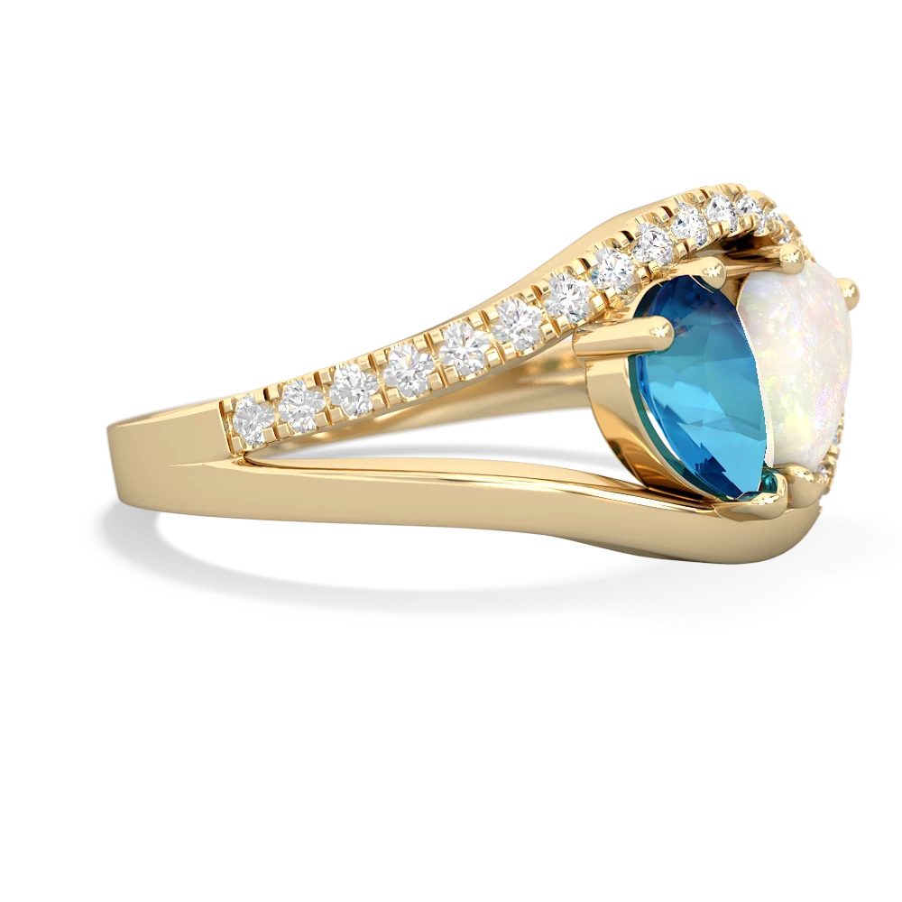 London Topaz Nestled Heart Keepsake 14K Yellow Gold ring R5650