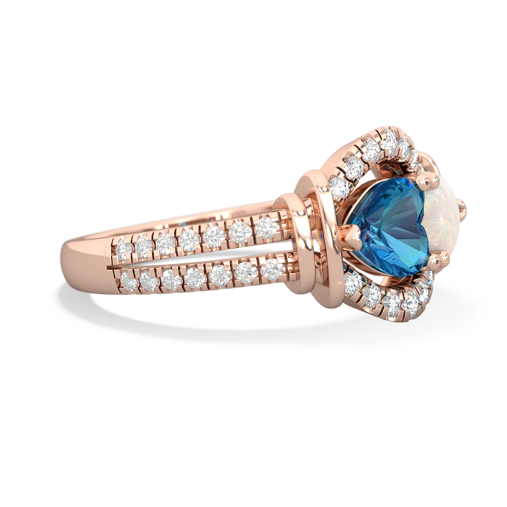 London Topaz Art-Deco Keepsake 14K Rose Gold ring R5630