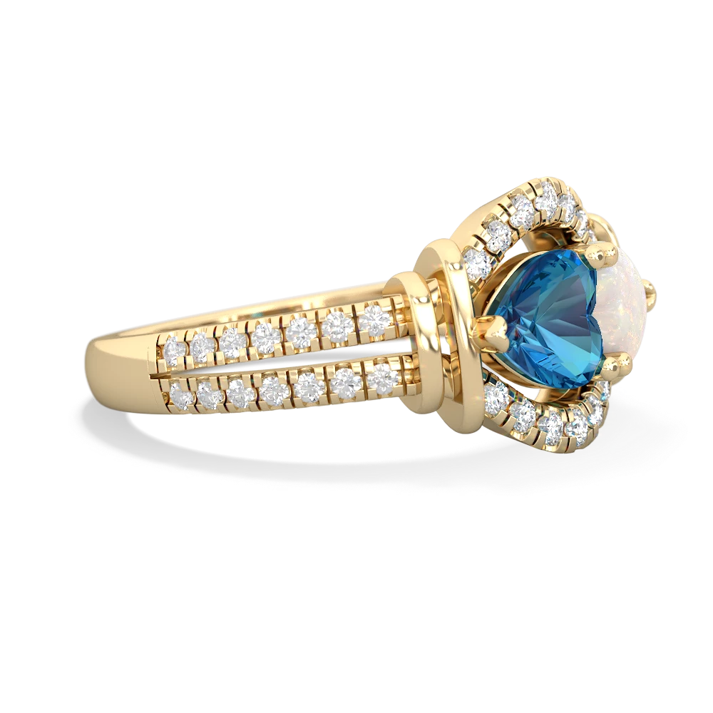 London Topaz Art-Deco Keepsake 14K Yellow Gold ring R5630