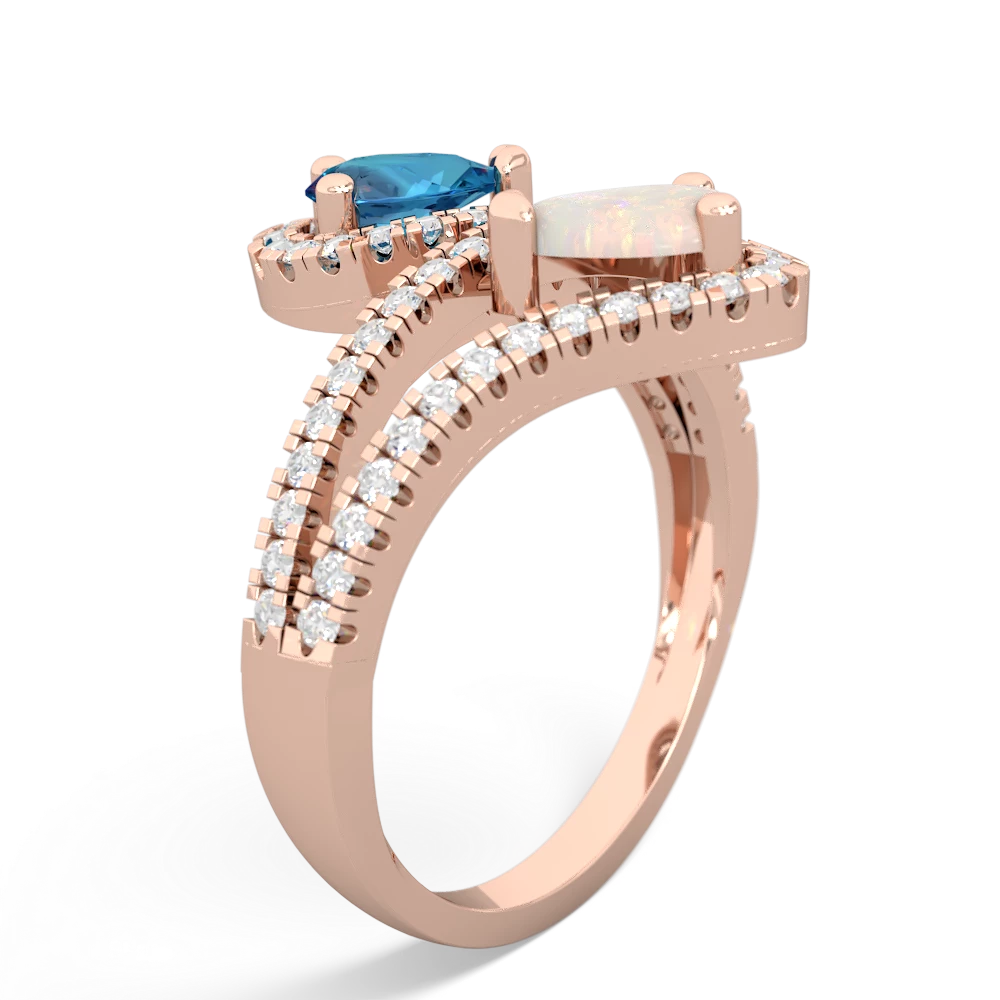 London Topaz Diamond Dazzler 14K Rose Gold ring R3000