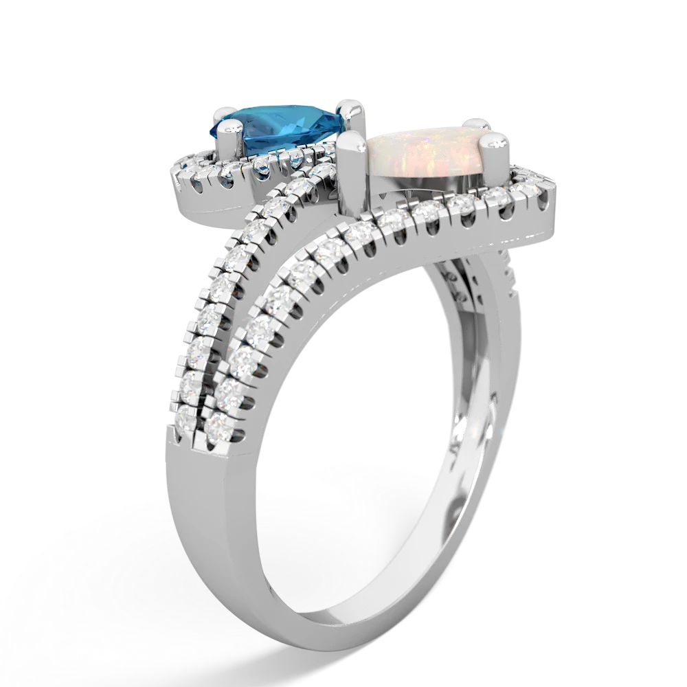 London Topaz Diamond Dazzler 14K White Gold ring R3000