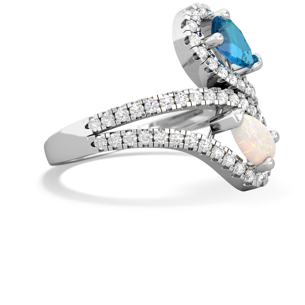 London Topaz Diamond Dazzler 14K White Gold ring R3000