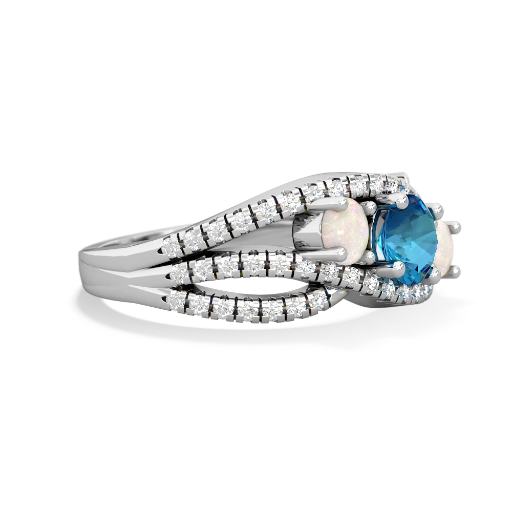 London Topaz Three Stone Aurora 14K White Gold ring R3080