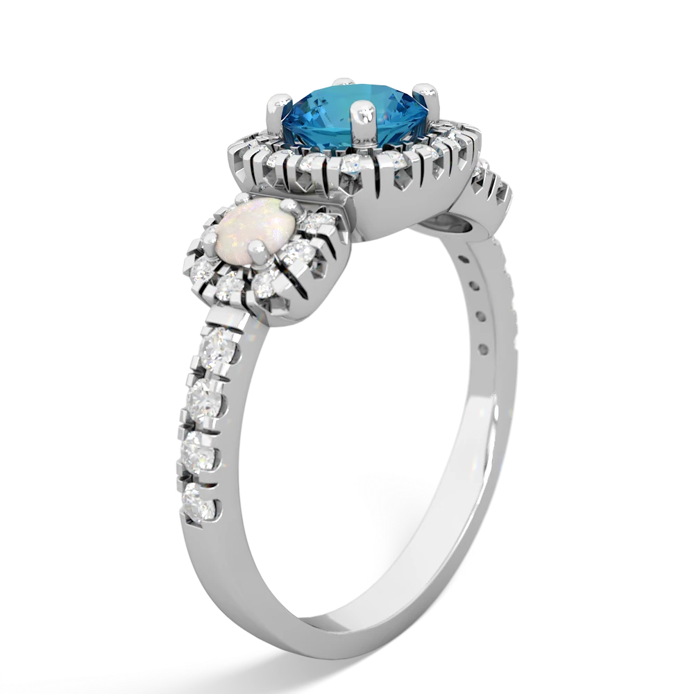 London Topaz Regal Halo 14K White Gold ring R5350