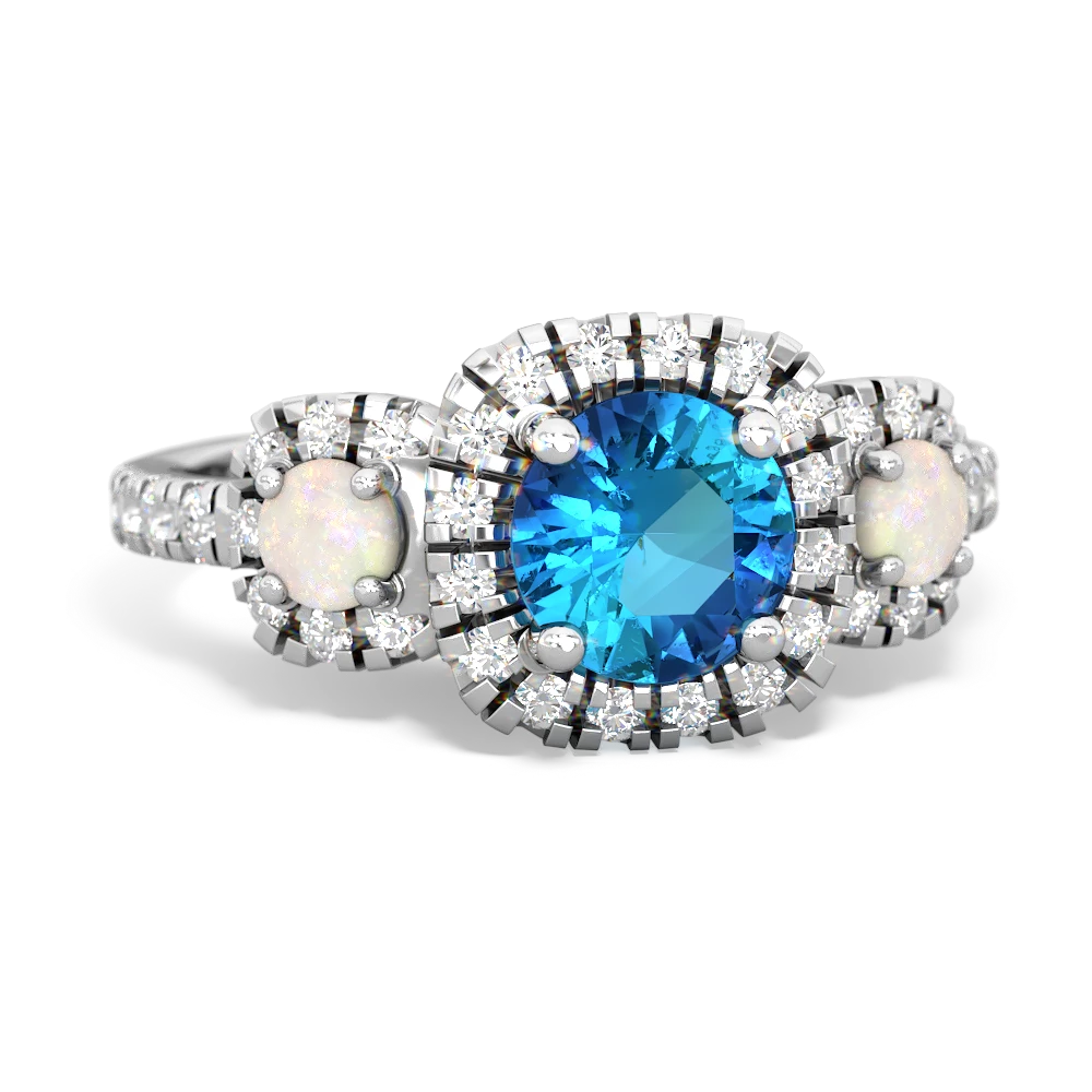 London Topaz Regal Halo 14K White Gold ring R5350