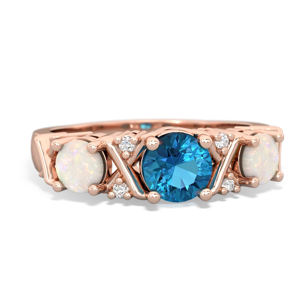 London Topaz Hugs And Kisses 14K Rose Gold ring R5016