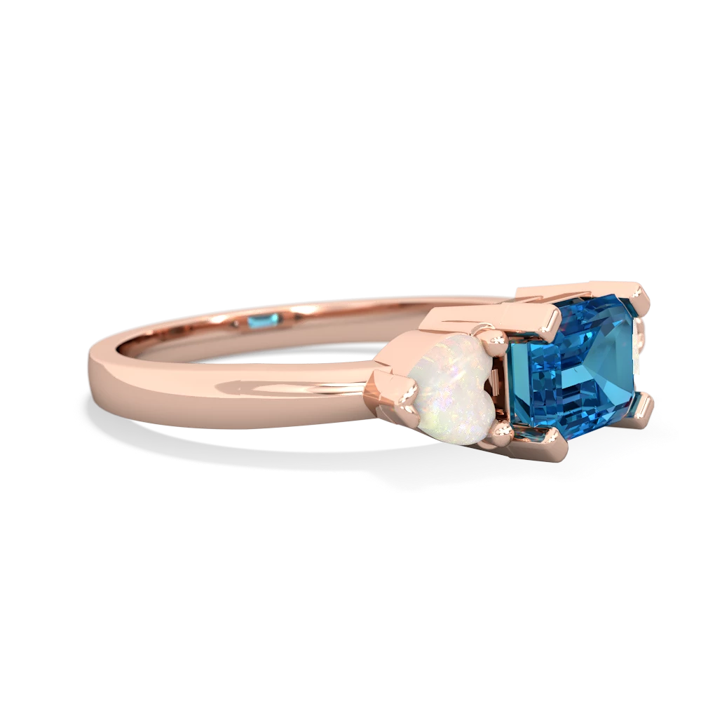 London Topaz Three Stone 14K Rose Gold ring R5235