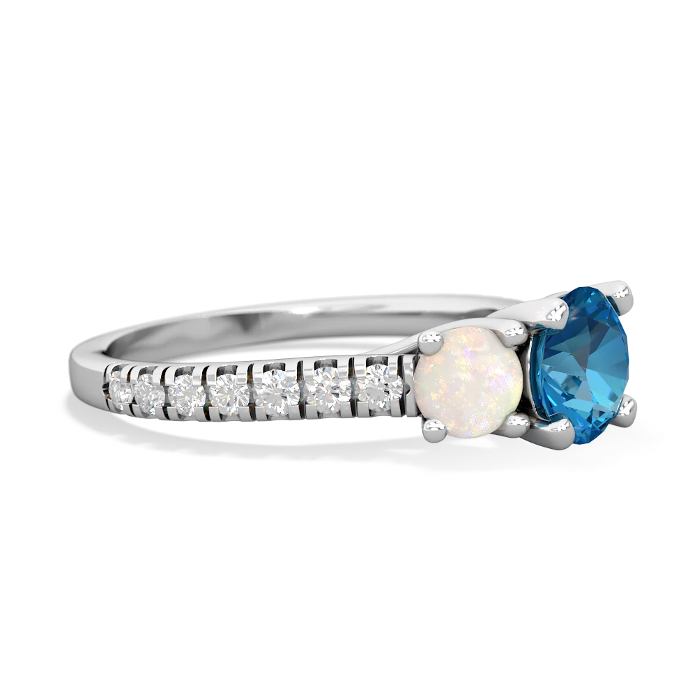 London Topaz Pave Trellis 14K White Gold ring R5500