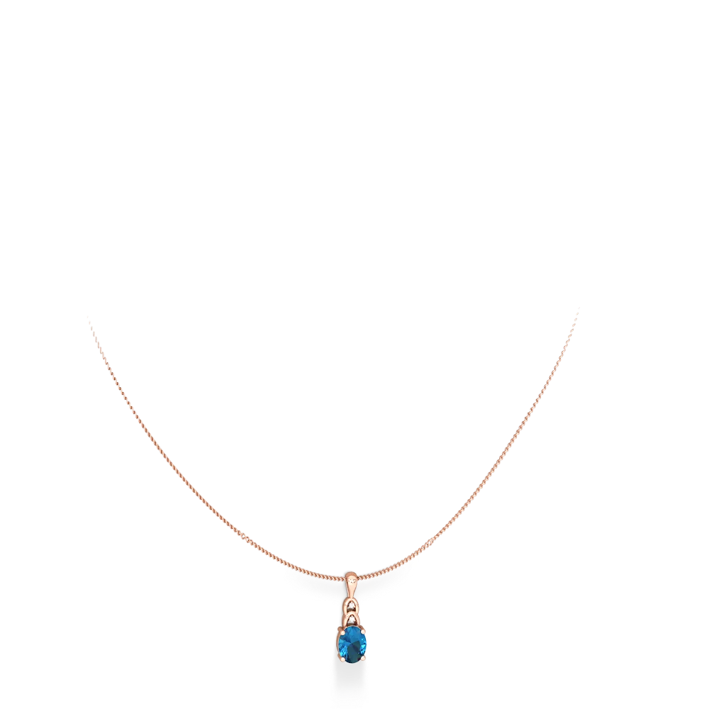 London Topaz Links 14K Rose Gold pendant P4032